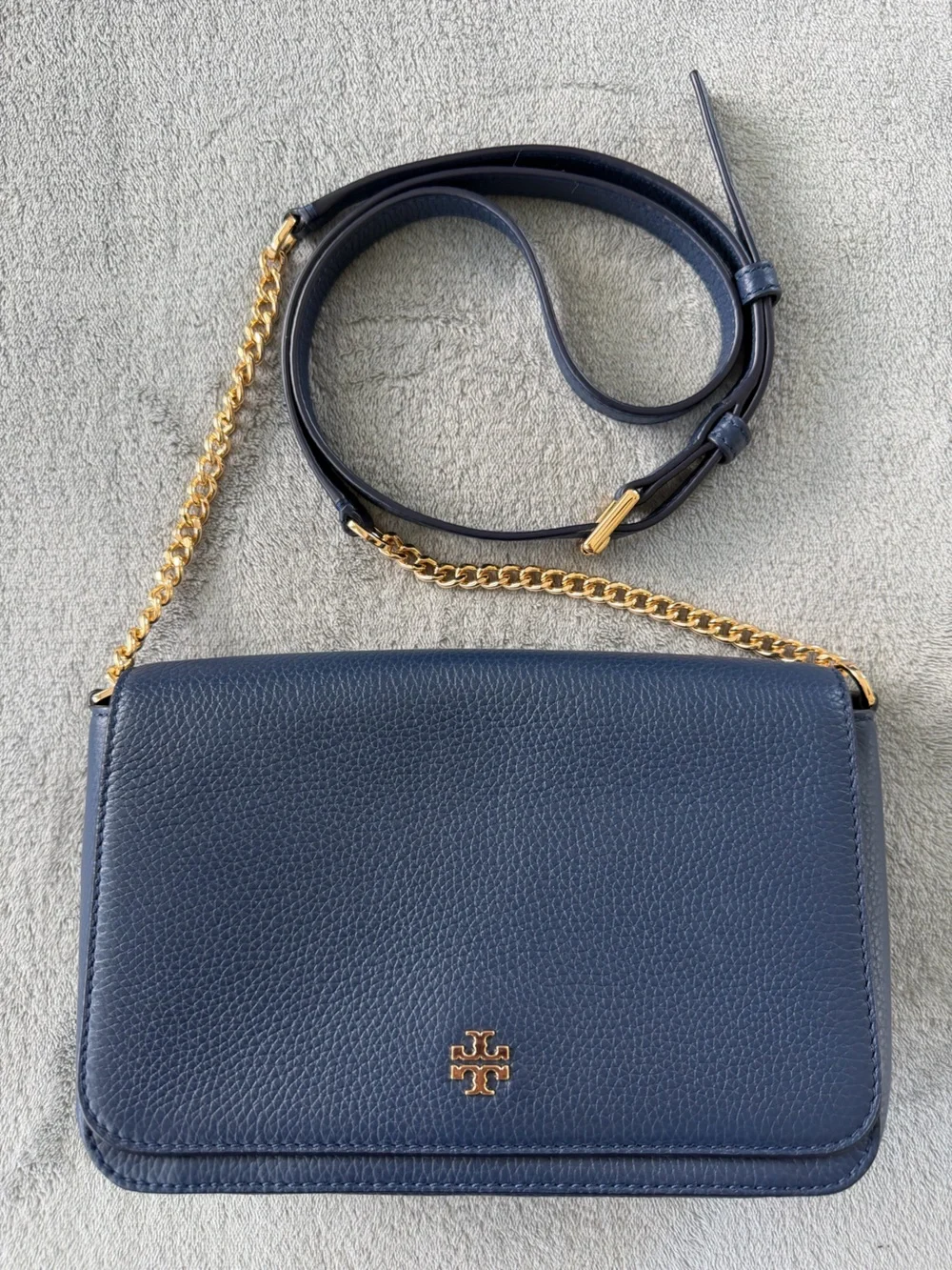 Tory Burch Mini Flap Crossbody / Chain Wallet Bag Blue
